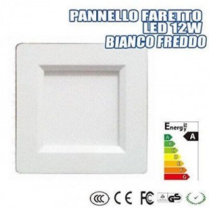 FARETTO PANNELLO LED BIANCO PIATTO SMD 2835 12W ILLUMINA LUCE NATURALE